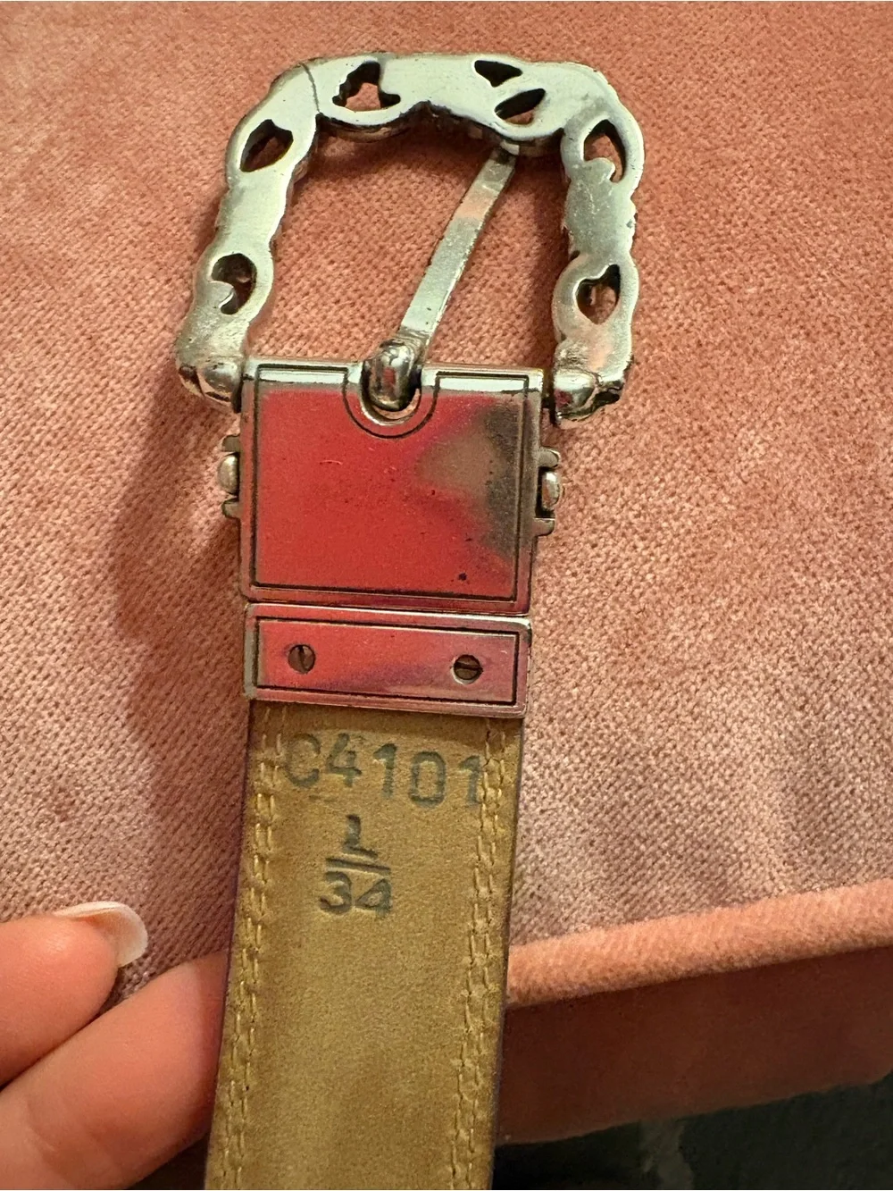 Brighton - Vintage-Inspired Gray/tan reversible Leather Belt with silver buckle